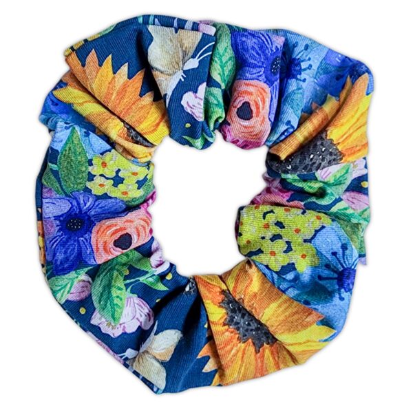 Scrunchie - Navy Sunflower