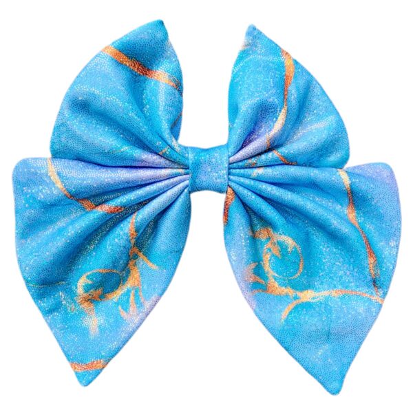 Hair Bow - Large - Blue Marble