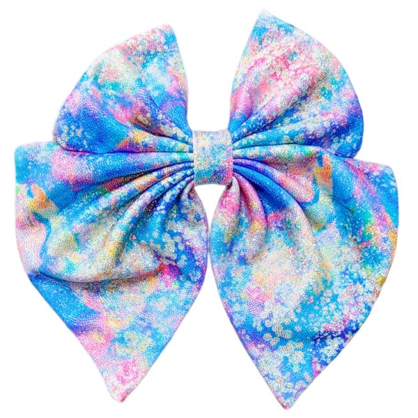 Hair Bow - Large - Blue Glitter dream